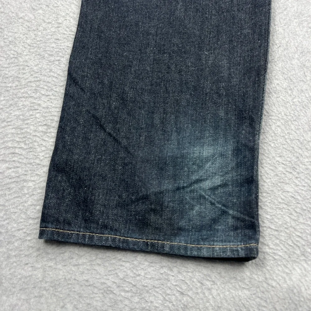 Levi's 501 Jeans Mens 36x32 Blue Dark Wash Straight Leg Button Fly Denim Red Tab